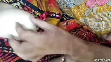 Desi Hubby playing with wife’s cute white boobs