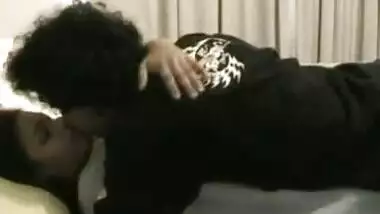 Desi couple making love in the bed.