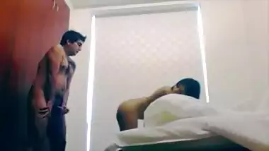 Naked girl teasing her lover before sex